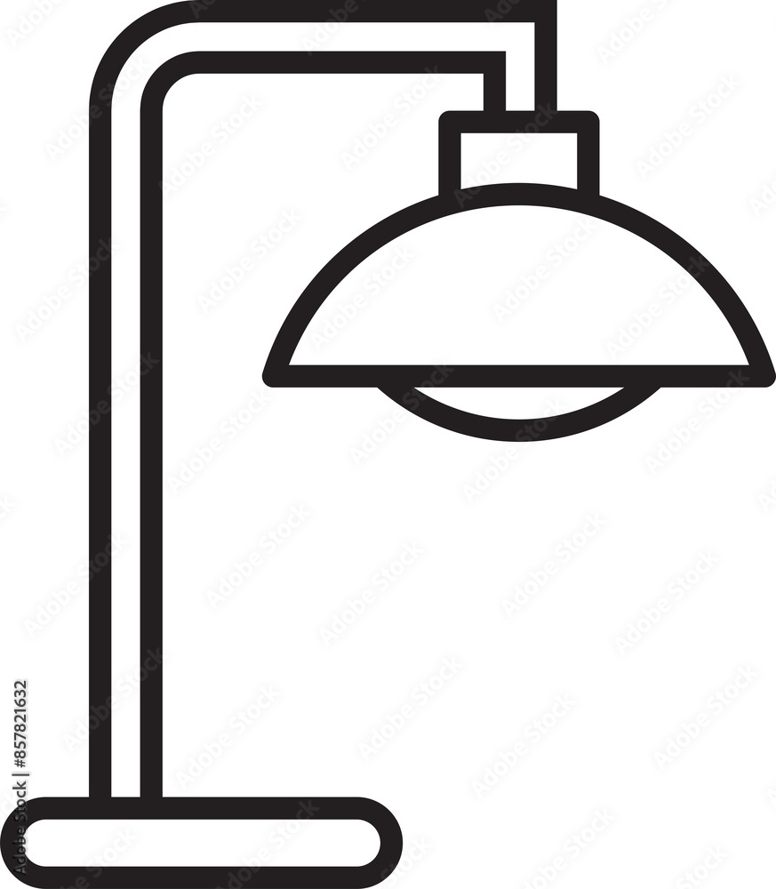 Fototapeta premium Table Lamp Line Icon