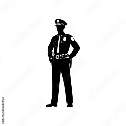 cop standing pose silhouette shadow