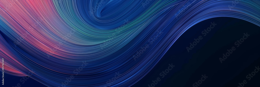 Fototapeta premium blue, green and pink gradient colors, dynamic curves lines and waves, modern banner design, business background