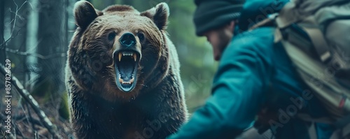 Ferocious Bear Attacking Hi...