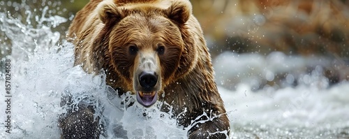 Fearsome Grizzly Bear Charg...