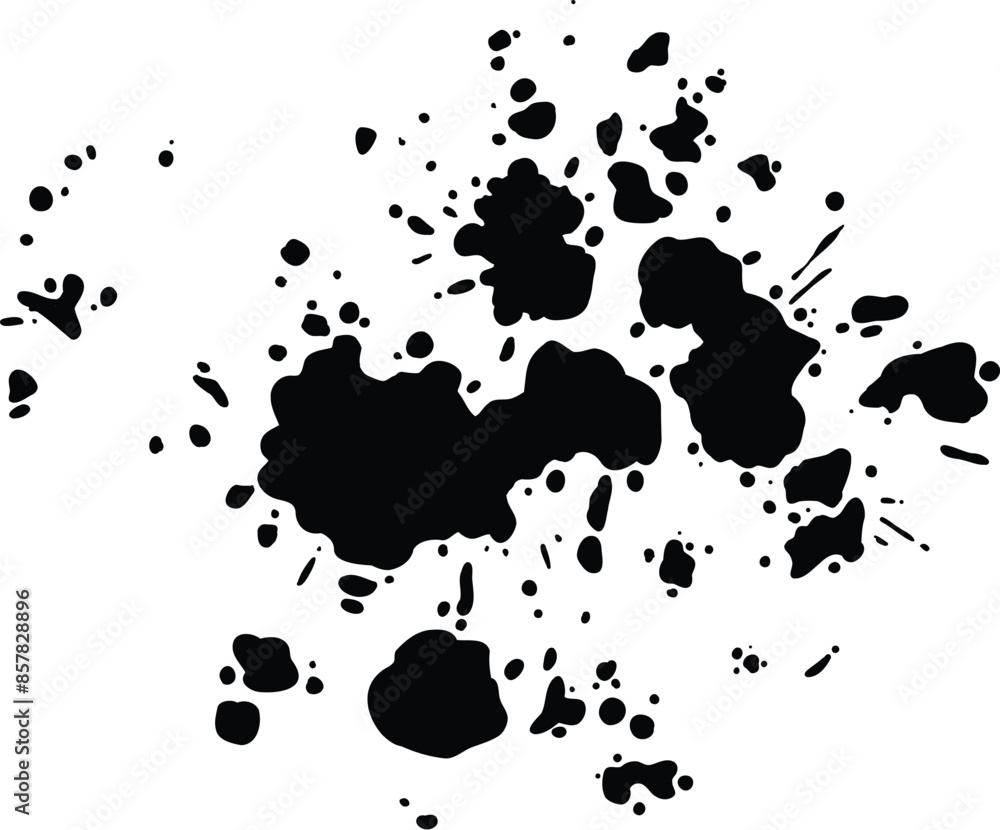 Grunge ink splatter. Splash of paint, spray drop staining and frame with wet paint drop traces vector. Illustration splash and drip design, silhouette blob spray Grunge ink splatter. Splash of paint, spray drop staining and frame with wet paint drop traces vector. Illustration splash and drip design, silhouette blob spray