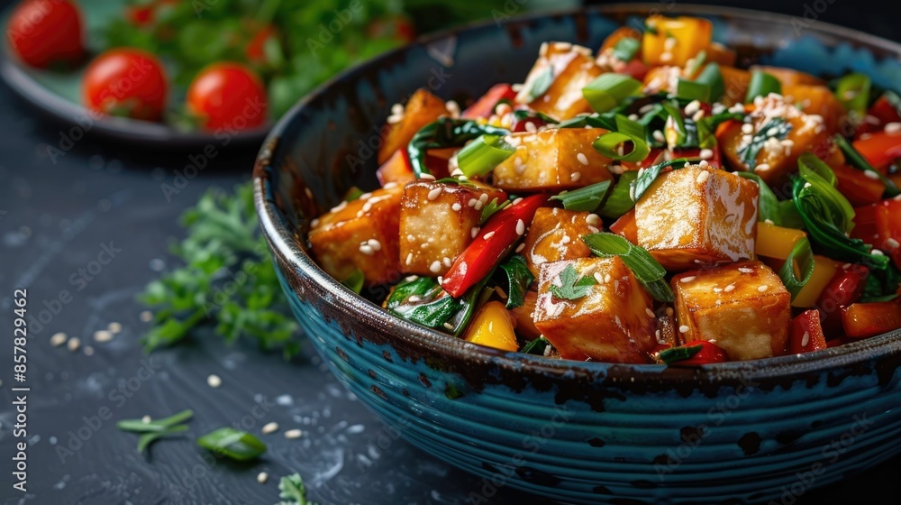 Mouthwatering Tofu Stir Fry with Vibrant Vegetables and a Sprinkle of Toasted Sesame Seeds a Delicious and Healthy Asian Inspired Meal Mouthwatering Tofu Stir Fry with Vibrant Vegetables and a Sprinkle of Toasted Sesame Seeds a Delicious and Healthy Asian Inspired Meal