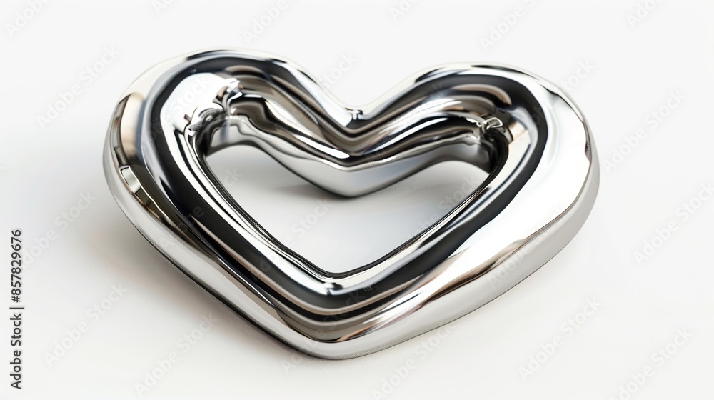 Shiny stainless steel love shape isolated on white background Shiny stainless steel love shape isolated on white background