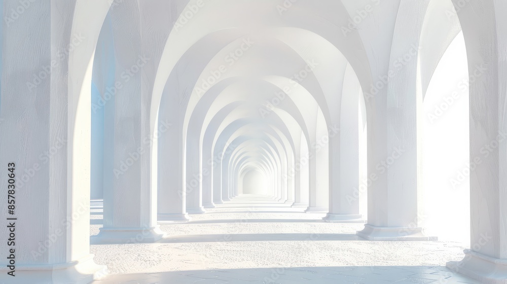 Abstract Background of Infinite Corridor with Light White Color Abstract Background of Infinite Corridor with Light White Color