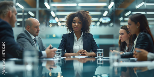 Wallpaper Mural Group of business professionals in a productive discussion at a conference meeting Torontodigital.ca
