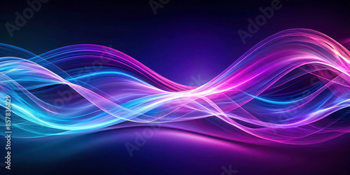 Abstract Digital Waves in Purple and Blue: Dynamic Flow with Empty Space Background