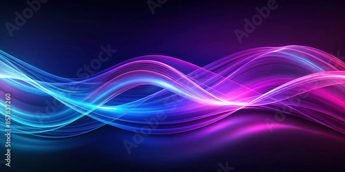 Wallpaper Mural Abstract Digital Waves in Purple and Blue: Dynamic Flow with Empty Space Background Torontodigital.ca