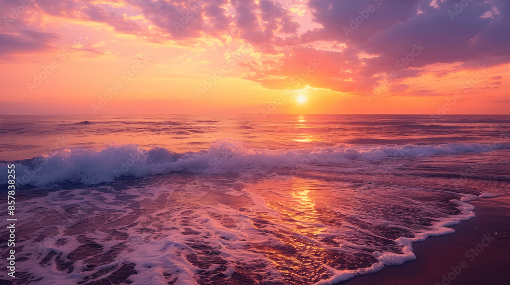 Breathtaking sunset over ocean with vibrant sky Breathtaking sunset over ocean with vibrant sky