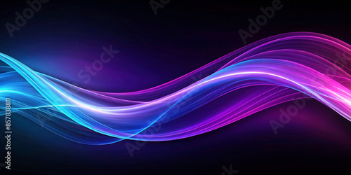 Abstract Digital Waves in Purple and Blue: Dynamic Flow with Empty Space Background
