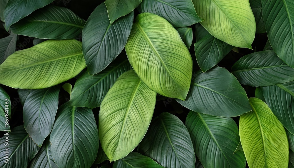 Abstract green leaf pattern in a dark tropical setting Abstract green leaf pattern in a dark tropical setting