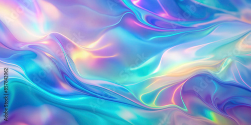 Wallpaper Mural Soft Pastel Gradient: Blue, Purple, and Green Holographic Blurred Abstract Background Torontodigital.ca