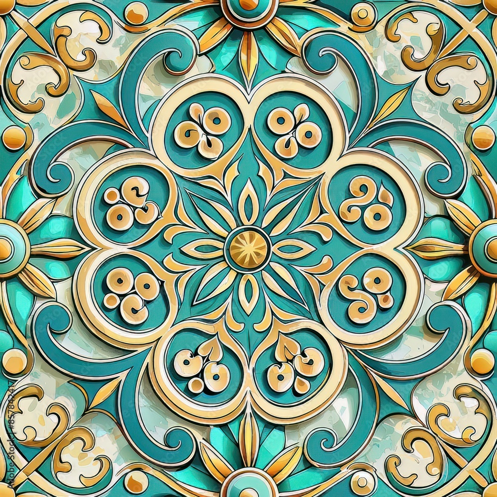 Seamless pattern of hand-carved marble tiles showcasing intricate filigree and scrollwork patterns, for a truly, Generative AI Seamless pattern of hand-carved marble tiles showcasing intricate filigree and scrollwork patterns, for a truly, Generative AI