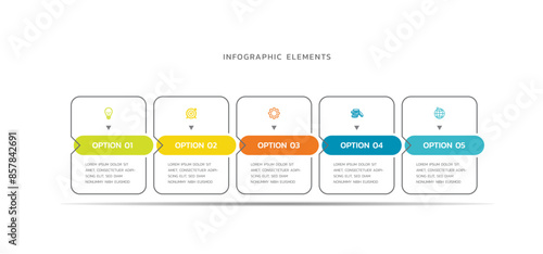 Contents infographic business  background template colorful design