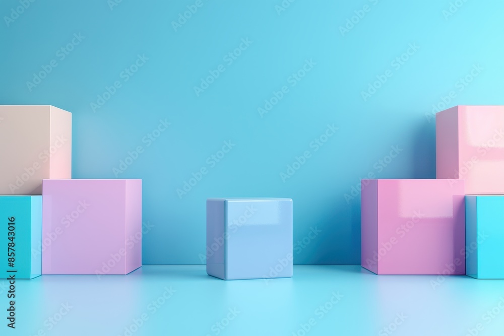 A conceptual background featuring soft pastel color blocks with ample copy space, creating a calming and minimalist visual effect