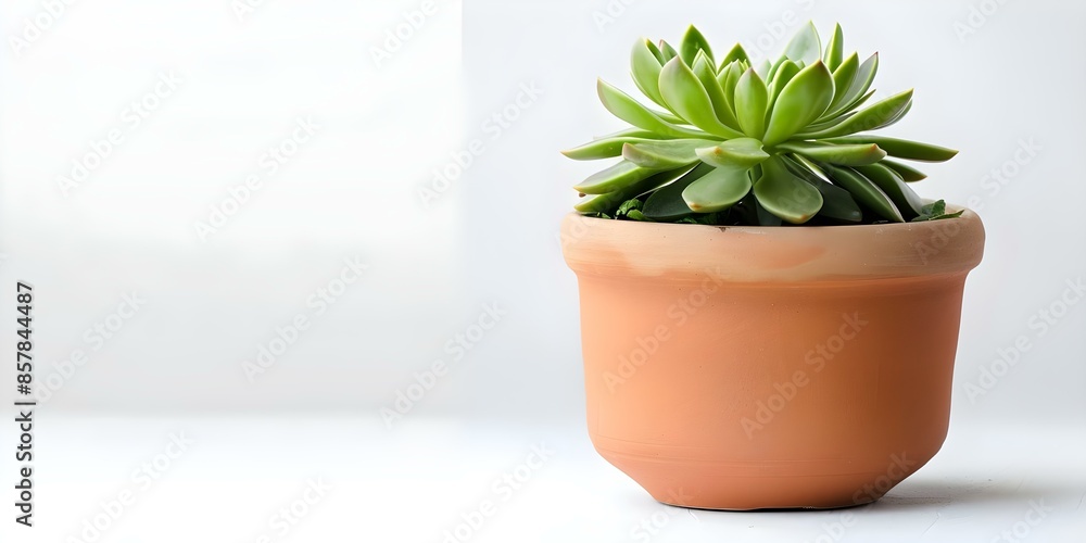 Obraz premium Senecio Rowley house plant in ceramic pot against white background. Concept Houseplant Photography, Senecio Rowleyanus, Ceramic Pot, White Background, Indoor Gardening