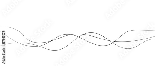 Thin line wavy abstract vector background.