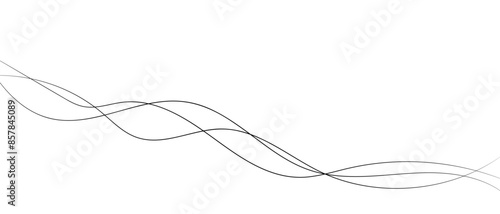 Thin line wavy abstract vector background.
