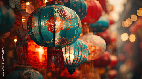 Celebrate Chinese New Year with a vibrant description, highlighting traditional festivities, cultural symbols, and the joyous spirit of the Lunar New Year © Littlegirl1398