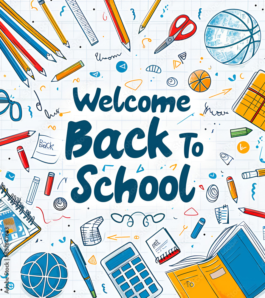 Hand drawn background for back to school season Hand drawn background for back to school season