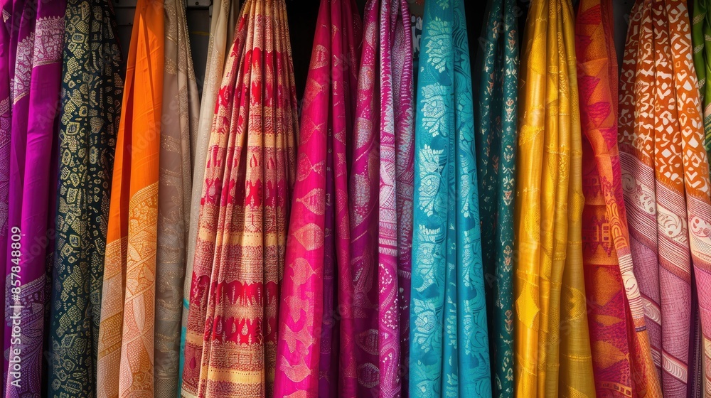 Vibrant Display of Indian Fabrics Vibrant Display of Indian Fabrics
