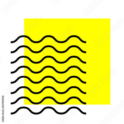 composition abstraite géométrique jaune et noire