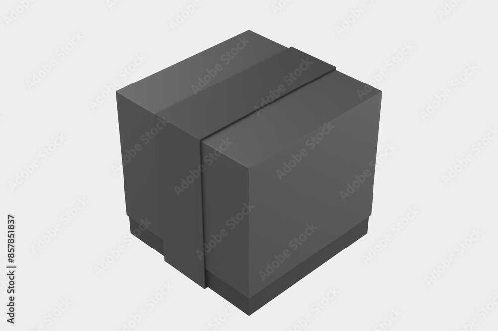 Fototapeta premium empty package box mock up isolated on white background. 3d illustration