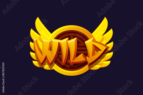 Slot Symbol Wild. Chinese Style Icon for 2D Games and Casino or Slots