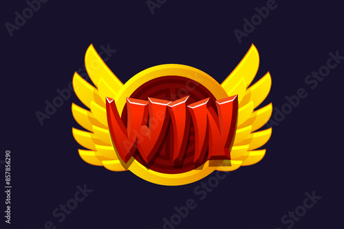 Slot Symbol Win. Chinese Style Icon for 2D Games and Casino or Slots