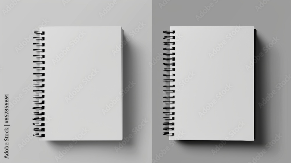 Isolated note book with closed empty black cover and open sheet. School educational stationery a5 size. Isolated note book with closed empty black cover and open sheet. School educational stationery a5 size.