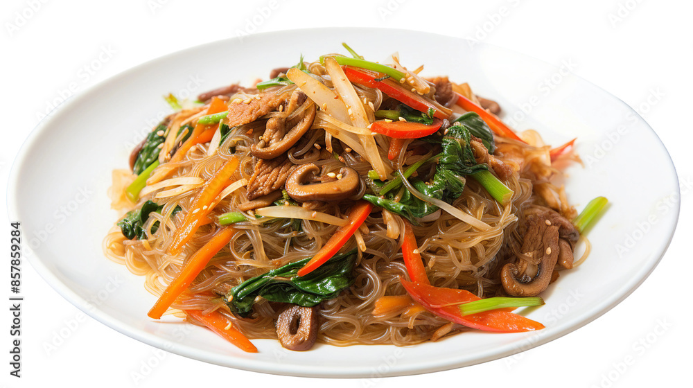 Delicious Japchae Korean Food on Transparent Background - Traditional Asian Cuisine for Gourmet Cooking, Ideal for Healthy Meals and Fresh Ingredients Delicious Japchae Korean Food on Transparent Background - Traditional Asian Cuisine for Gourmet Cooking, Ideal for Healthy Meals and Fresh Ingredients