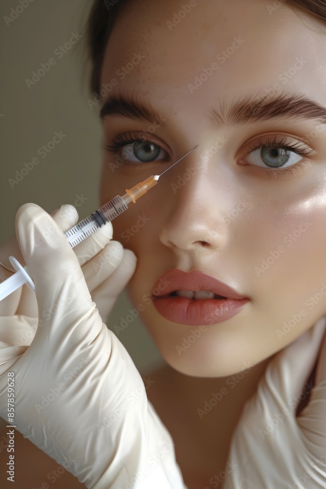 Precision Botox Injection Procedure by Medical Professional in Sterile Clinic Setting Precision Botox Injection Procedure by Medical Professional in Sterile Clinic Setting