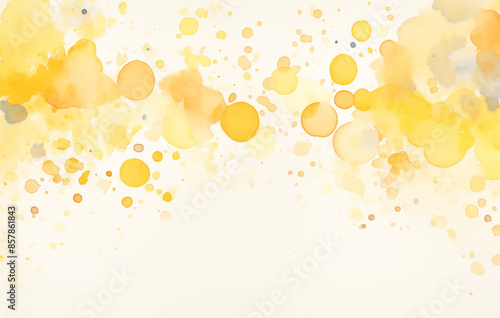 Watercolor yellow background with spots and splashes, vibrant and whimsical watercolor abstract background. Soft, flowing colors, delicate texture adds a touch of sophistication
