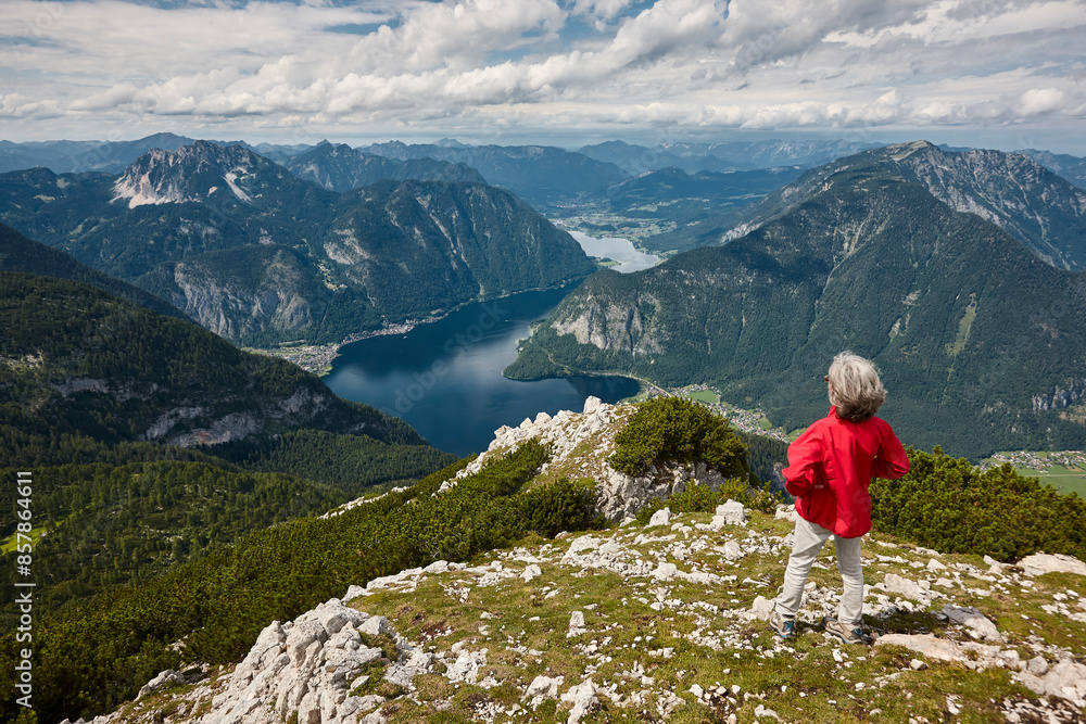 Five fingers summit viewpoint and Hallstater lake. Upper Austria