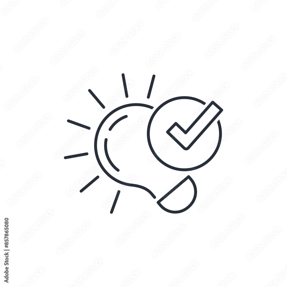 Creative ideation. Develop abilities.Vector linear icon isolated on white background.