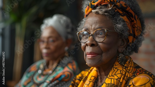 Unity Stories, Unity stories told by grandmothers, highlighting Juneteenth's significance in the community. 3D render, professional studio photography photo