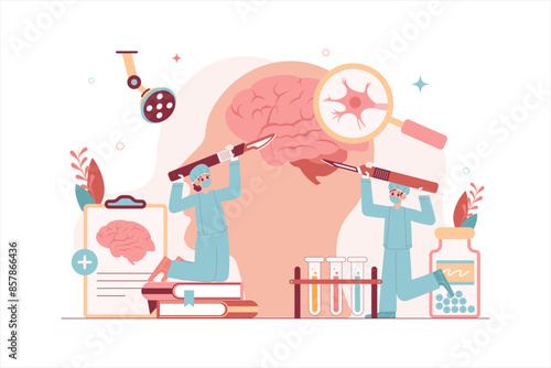 Neurosurgeon Doctor and Patient Illustration