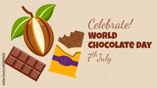 Celebrate World Chocolate Day 7th July. International Chocolate Day banner, social media, and poster design