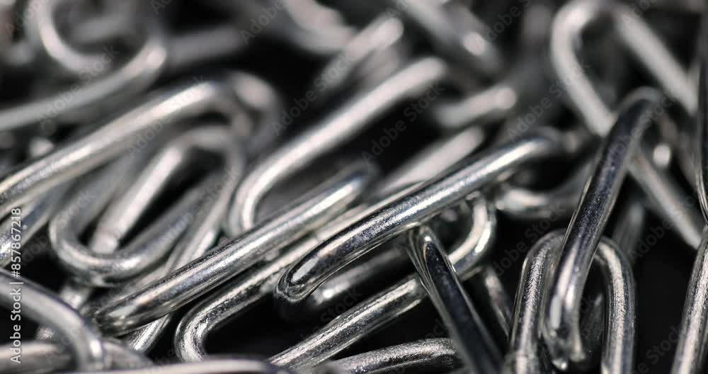 silver steel chain on a black background, steel chain links connected together silver steel chain on a black background, steel chain links connected together