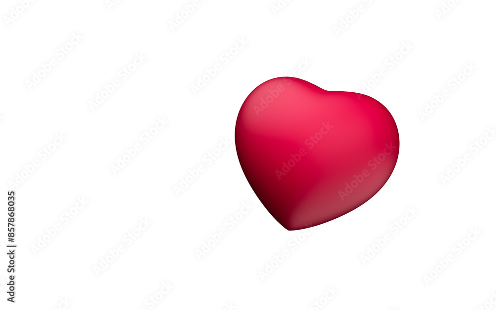 Obraz premium Red heart shape 3d illustration 
