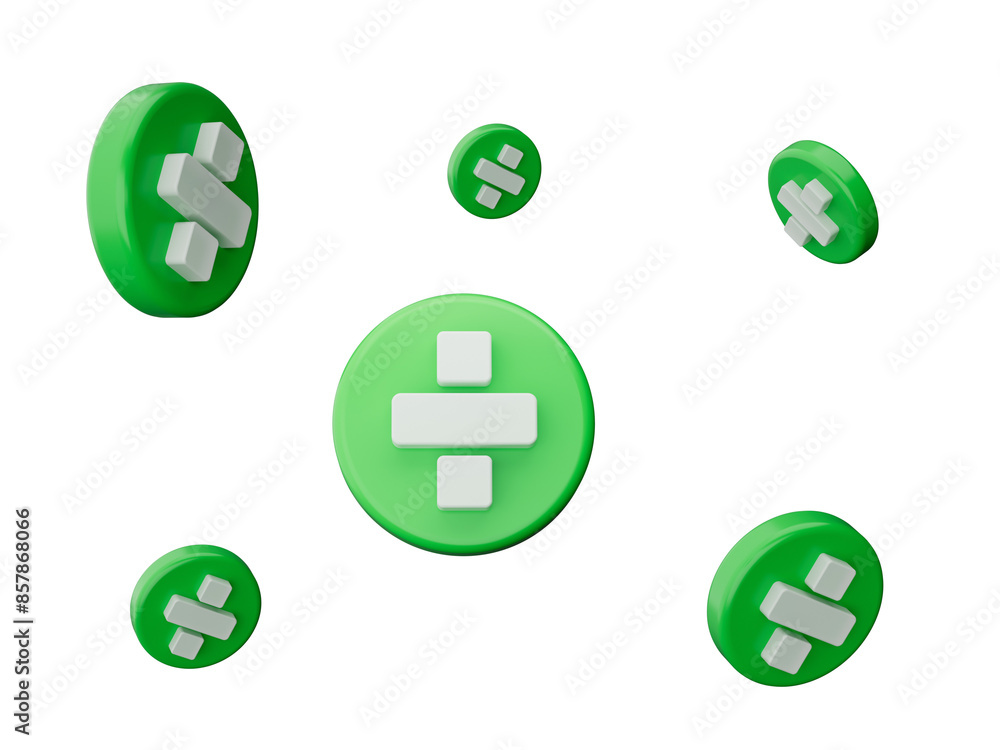 Green and white 3d math Divide symbols icon isolated 3D illustration
Green and white 3d math Divide symbols icon isolated 3D illustration