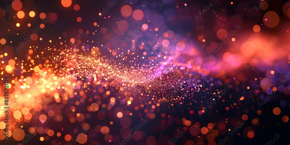 Vibrant abstract background with glowing bokeh lights in shades of orange, purple, and red. Vibrant abstract background with glowing bokeh lights in shades of orange, purple, and red.
