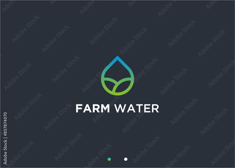 Fototapeta premium water farmer logo design vector silhouette illustration