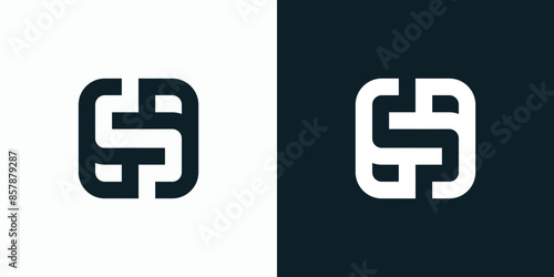 Geometric rectangular letter S initial vector logo design with a modern, simple, clean and abstract style.