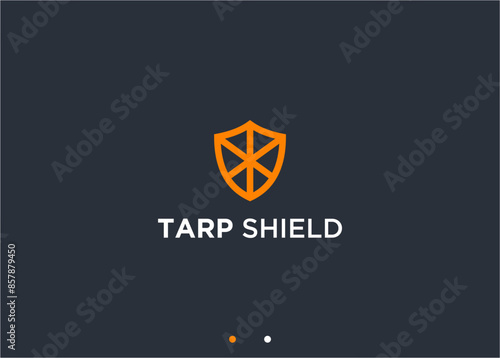 shield with tarp logo design vector silhouette illustration