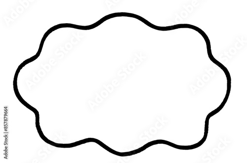 ラフな線で描いたシンプルな波形のフレーム