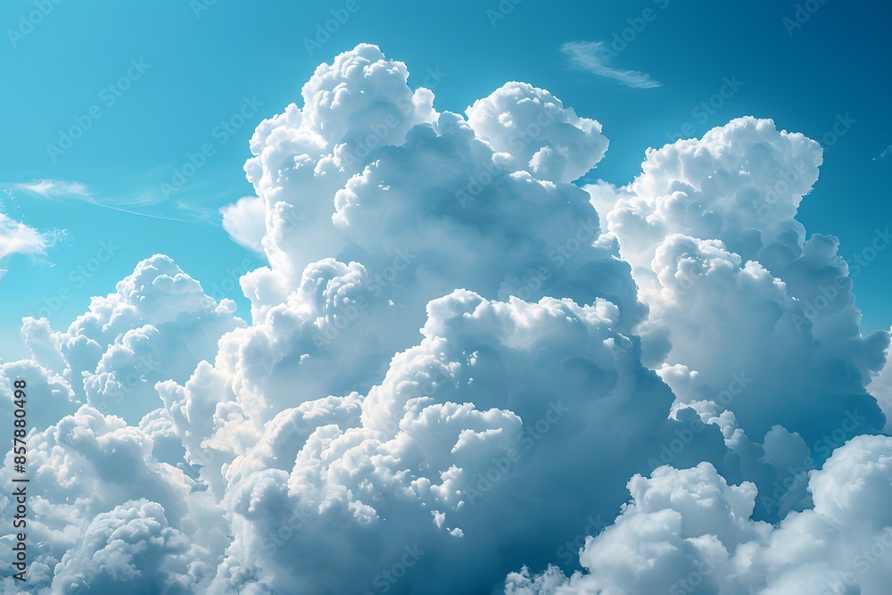 Majestic Fluffy Clouds in a Clear Blue Sky - Perfect for Nature-Themed Designs and Backgrounds Majestic Fluffy Clouds in a Clear Blue Sky - Perfect for Nature-Themed Designs and Backgrounds