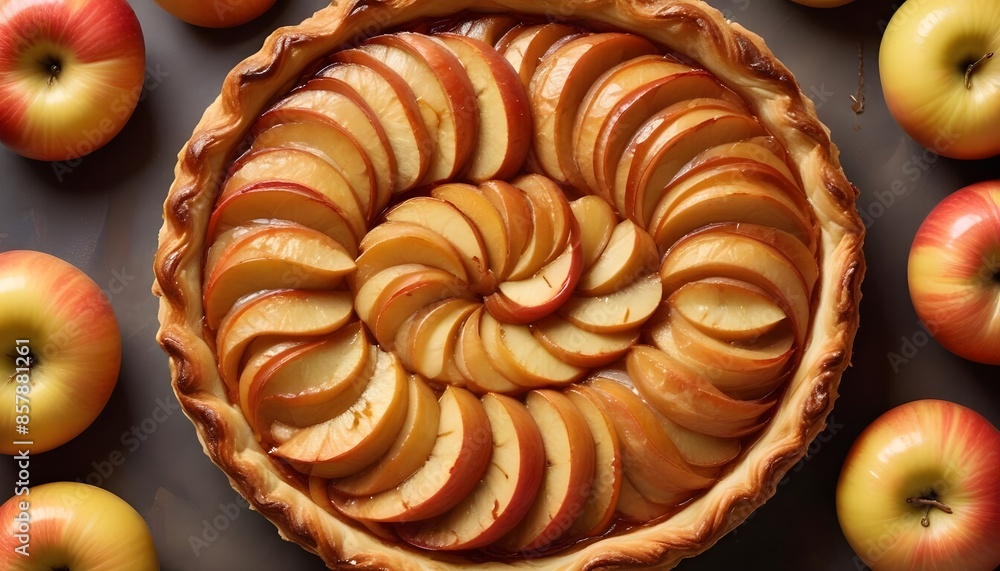 Freshly prepared apple tart in a restaurant Freshly prepared apple tart in a restaurant