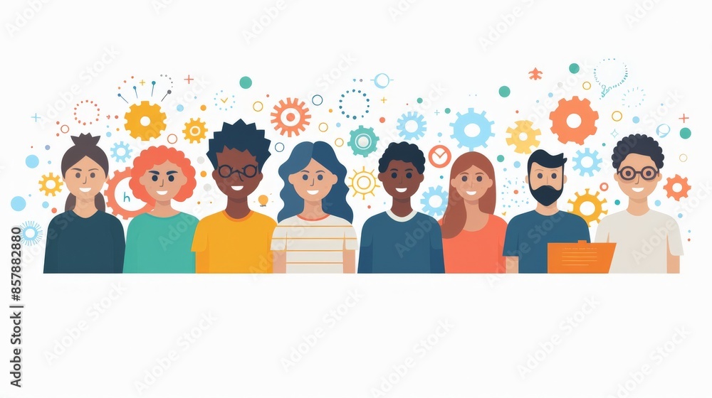 Vibrant teamwork in a technology startup integrating AI and robotics Vibrant teamwork in a technology startup integrating AI and robotics
