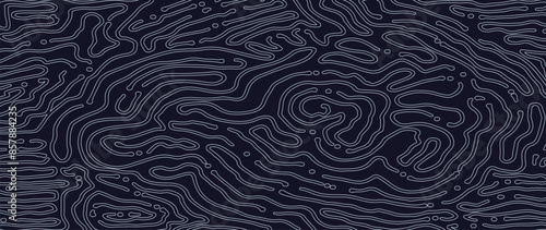Dark blue abstract background with chaotic lines.
